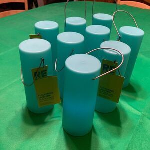 Lot of Nine 3" x 6" LED Aqua Colored Candles - Room Essentials™ EUC